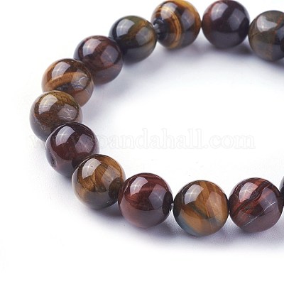 Natural Tiger Eye Beads Stretch Bracelets&nbsp;BJEW-F380-01-C18-1