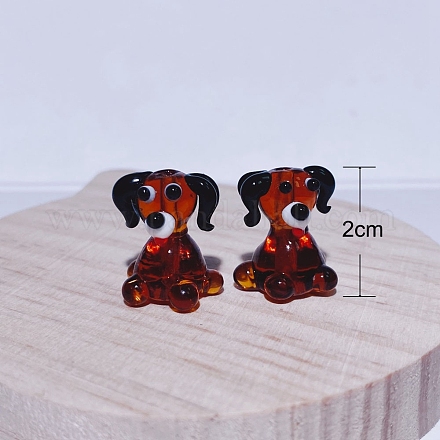 ランプワークビーズ  犬  ブラウン  20mm  穴：2mm&nbsp;PW-WG84549-03-1