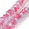 Transparent Glass Beads Strands, Two Tone, Flower, Pale Violet Red, 11~12x7.5~8mm, Hole: 1.4mm, about 50pcs/strand, 11.42''(29cm)