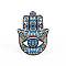 Porcelain Cup Mats, Coasters, with Anti-slip Cork Bottom, Water Absorption Heat Insulation, Hamsa Hand/Hand of Miriam with Eye, Pale Turquoise, 150x100mm