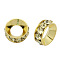 Brass Rhinestone Spacer Beads, Cadmium Free & Lead Free, Grade A, Rondelle, Golden Metal Color, Jonquil, 9x4mm, Hole: 4mm