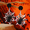 Halloween Creative Funny Acrylic Stud Earrings, White, Spider