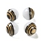 Opaque Resin Beads, Striped Round Beads, White, 15.5x15mm, Hole: 2mm