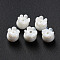Handmade Bumpy Lampwork Beads, Jellyfish, White, 8~9x8mm, Hole: 1~1.5mm