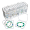 Rectangle Plastic Bangle Organizer Boxes, with 12Pcs Square Small Boxes, Clear, 24x10.8x9.65cm