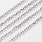 Iron Cable Chains, Unwelded, with Spool, Flat Oval, Cadmium Free & Lead Free, Platinum, 5x3.3x0.9mm, about 164.04 Feet(50m)/roll