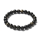 Natural Golden Sheen Obsidian Bead Stretch Bracelets&nbsp;BJEW-K212-B-020-6