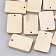 ウッドペンダント  長方形  小麦  29~30x19~20x4mm  穴：2mm&nbsp;WOOD-T008-04-1