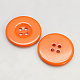 樹脂ボタン  染め  フラットラウンド  ダークオレンジ  15x2.5mm&nbsp;RESI-D033-15mm-06-1