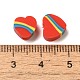 ポリマークレイビーズ  ハート  レッド  8.5x9x4mm  穴：2mm&nbsp;CLAY-Z003-03A-3