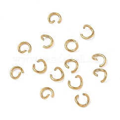 304ステンレススチールオープン丸カン  ラウンド  イオンプレーティング（ip）  18KGP本金メッキ  4x0.7mm  21ゲージ  内径：2.7mm