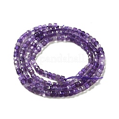 天然石アメジストビーズ連売り  多面カット  キューブ  2.5x2.5x2.5mm  穴：0.7mm  約170個/連  14.5~14.7インチ（37~37.5cm）&nbsp;G-D467-A06