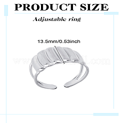 女性用ステンレススチールジオメトリーカフリング1個  ステンレス鋼色  13.5mm  1個。&nbsp;RJEW-LP0002-55P