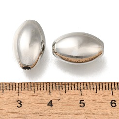 ラックメッキ真鍮製ビーズ  長持ちメッキ  鉛フリー＆カドミウムフリー  ライス  プラチナ  16x10.5mm  穴：2.5mm&nbsp;KK-K373-07D-P