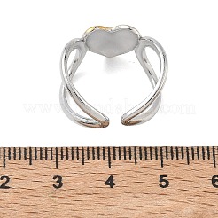 304 Stainless Steel Cuff Open Rings for Women&nbsp;RJEW-F208-03GP-05