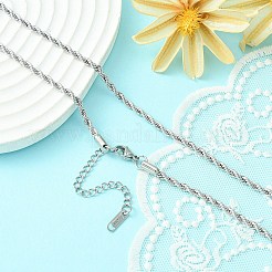 304 Stainless Steel Rope Chain Necklace for Men Women&nbsp;NJEW-YW0001-19