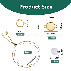 10Pcs 304 Stainless Steel Slider Cable Chain Slider Bracelet Makings&nbsp;DIY-DC00002
