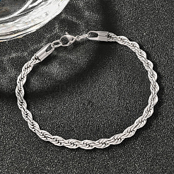 1Pc 5MM 304 Stainless Steel Rope Chain Bracelets for Women&nbsp;BJEW-DJ0001-85