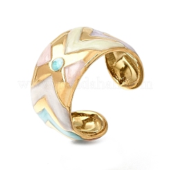 304 Stainless Steel Enamel Wide Cuff Open Rings for Women&nbsp;SA-K003-03C-G