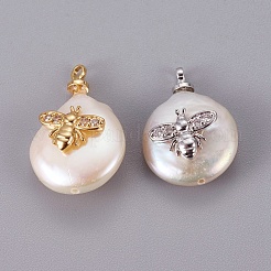 Natural Cultured Freshwater Pearl Pendants&nbsp;PEAR-F008-37