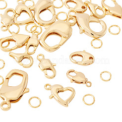 16Pcs 8 Styles Brass Lobster Claw Clasps&nbsp;KK-TA0003-04