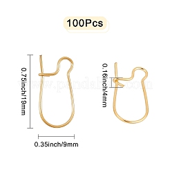 100Pcs Brass Hoop Earring Findings&nbsp;KK-CN0001-38