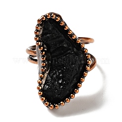Natural Tektite Geometry Chunky Open Cuff Ring&nbsp;G-D468-37R