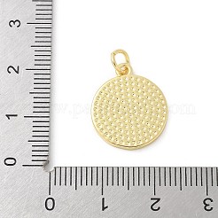 真鍮製エナメルペンダント  花付きフラットラウンド  ラックめっき  カドミウムフリー＆鉛フリー  長持ちメッキ  丸カン付き  18KGP本金メッキ  21x15x1.5mm  穴：3mm&nbsp;KK-P294-29G