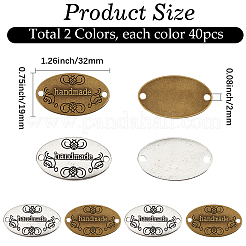 80Pcs 2 Colors Tibetan Style Alloy Connector Charms&nbsp;PURS-CL0001-32