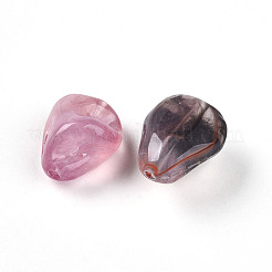 透明なアクリルビーズ  ナゲット  ツートン  オールドローズ  16.5x13x10mm  穴：1.6mm  約18個/20g&nbsp;X1-TACR-T028-44D