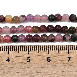 天然のマルチカラートルマリンビーズ連売り  ラウンド  4~4.8mm  穴：0.5mm  約105個/連  14.96~15.35''（38~39センチメートル）&nbsp;G-G281-A01-4mm