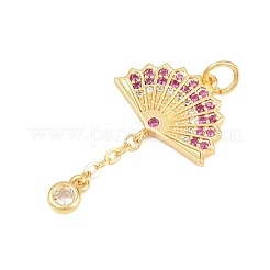 Brass Micro Pave Cubic Zirconia Pendants&nbsp;KK-D258-09G-03