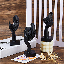 3Pcs 3 Styles Resin Abstract Face Display Decorations&nbsp;AJEW-WH0270-620A