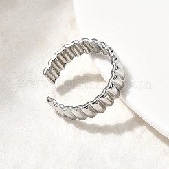 304ステンレススチールオープンカフリング  ステンレス鋼色  6mm&nbsp;RJEW-H261-04P