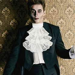 Polyester Lace Jabot and Cuffs Set&nbsp;DIY-WH0678-16