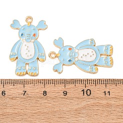 合金エナメルチャーム  動物のチャーム  ゴールドカラー  象のチャーム  32.5x18.5x2.5mm  穴：2mm&nbsp;AL-CBA5FAE-02G-F