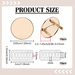 合金製ブランクフラットラウンドラベルタグ16個  鉄シム付き  製袋用  ゴールドカラー  30.5x2~14.5mm&nbsp;FIND-PH0062-03G