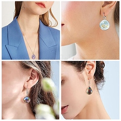 DIY 304 ステンレス ペンダント 作成キット  混合図形  ステンレス鋼色  ペンダント：15~16.5x11~13.5x1~2mm  トレイ：10~12x10~12mm&nbsp;DIY-YW0012-67A