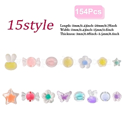 154Pcs Transparent Acrylic Beads Sets&nbsp;TACR-CA0001-27