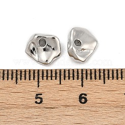 真鍮製スペーサービーズ  ナゲット  プラチナ  7x8.5x4mm  穴：1.4mm&nbsp;KK-D375-30P