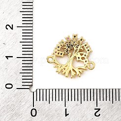 Brass Pave Colorful Cubic Zirconia Tree of Life Connector Charms&nbsp;KK-I360-032G