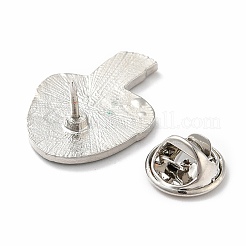 スカーフエナメルピンでシール  バックパック服のクリスマス合金バッジ  プラチナ  ライトシーグリーン  25.5x18.5x1.5mm  ピン：1mm&nbsp;JEWB-I018-11P