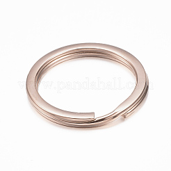 イオンプレーティング（IP）304ステンレススチール製スプリットキーリング  ローズゴールド  25x2.6mm  ワイヤー：2mm&nbsp;STAS-H383-30RG