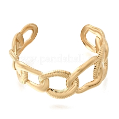 Boho 304 Stainless Steel Twisted Link Cuff Bangles&nbsp;SA-CBA1E89-01D-G