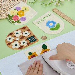 4Pcs 4 Styles Polyester Thread on Patches&nbsp;PATC-FG0003-52