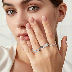 女性用合金カフリングセット 6色 2セット  プラチナ＆ライトゴールド  内径：16~18mm  3セット/色&nbsp;RJEW-GO0001-04