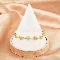 Brass Micro Pave Clear Cubic Zirconia Link Chain Bracelets for Women&nbsp;BJEW-A090-09E-G