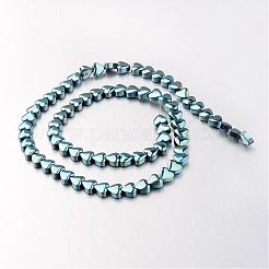 電気メッキ非磁性合成ヘマタイトビーズ連売り  ハート  ミックスカラー  15x15x5mm  穴：1mm  約31個/連  15.7インチ&nbsp;G-F300-22E