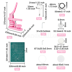 DIYボタンメーカーキット  DIY ブランクピンバッジ回転ボタンメーカーマシン  丸いバッジ作成用品  パールピンク  23x22x37cm&nbsp;DIY-WH0028-06