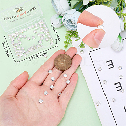 100個の合金ビーズ  長持ちメッキ  ナザールボンジュウ付きフラットラウンド  925銀メッキ  5.5x6x3mm  穴：1.5mm&nbsp;FIND-BBC0003-59